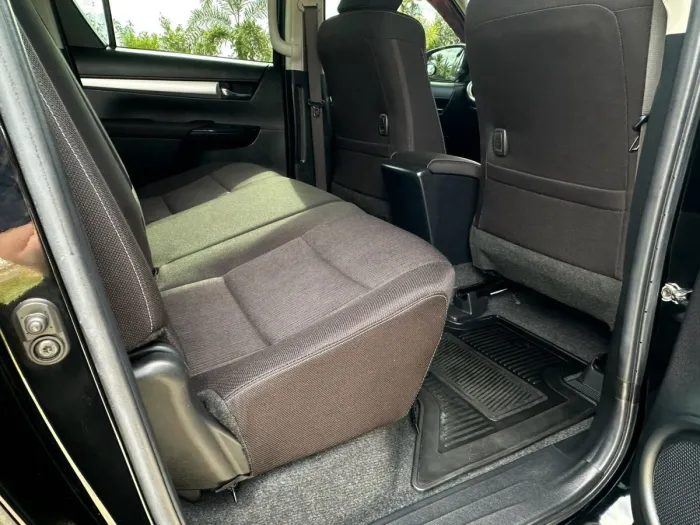 Front view of Toyota Hilux Revo Double Cab year 2021 black color used car in Hatyai รูปที่ 13