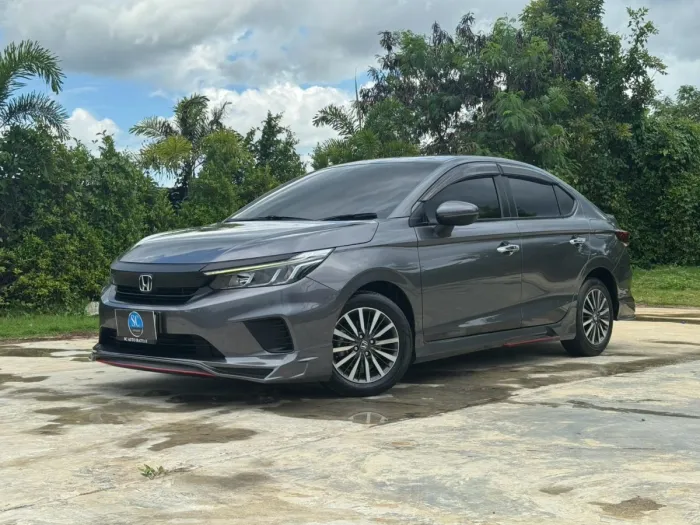 Front view of Honda City 1.0 Turbo SV year 2020 grey color used car in Hatyai รูปที่ 11