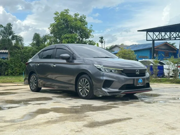 Front view of Honda City 1.0 Turbo SV year 2020 grey color used car in Hatyai รูปที่ 2