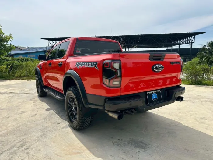 Front view of Ford Ranger Raptor 2.0 Bi-Turbo year 2023 red color used car in Hatyai รูปที่ 10