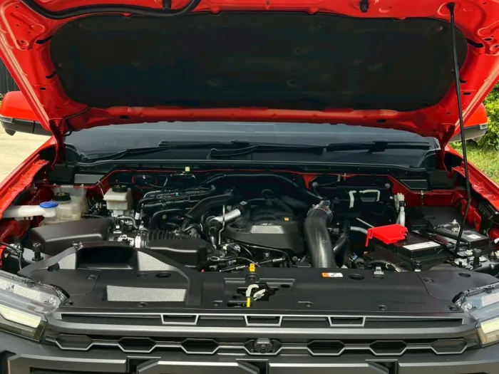 Front view of Ford Ranger Raptor 2.0 Bi-Turbo year 2023 red color used car in Hatyai รูปที่ 14