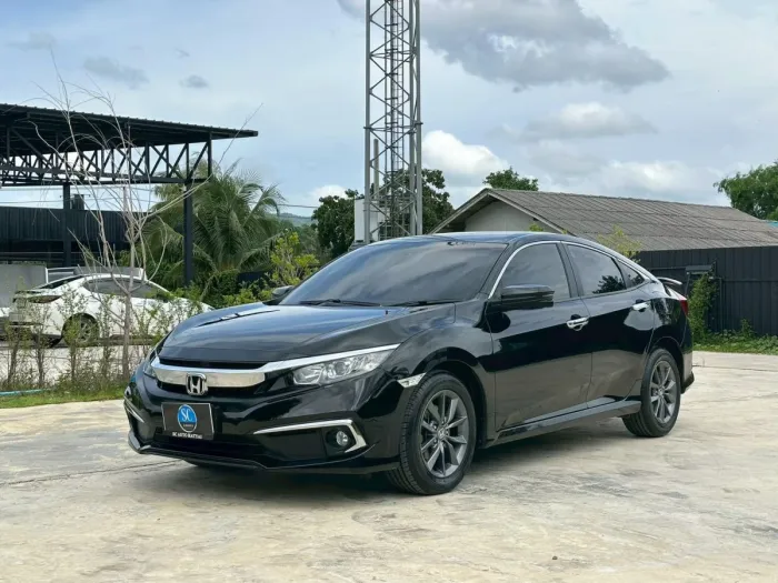 Front view of Honda Civic FC 1.8 EL year 2019 black color used car in Hatyai รูปที่ 3