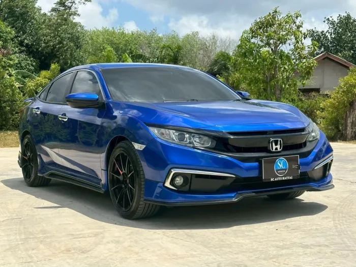 Front view of Honda Civic FC 1.8 EL year 2019 blue color used car in Hatyai