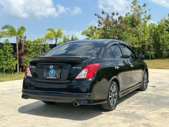 Front view of Nissan Almera 1.2 E Sportech year 2020 black color used car in Hatyai รูปที่ 11