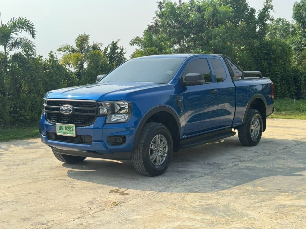 Front view of Ford Ranger OpenCab 2.0 Turbo XL+ year 2023 blue color used car in Hatyai
